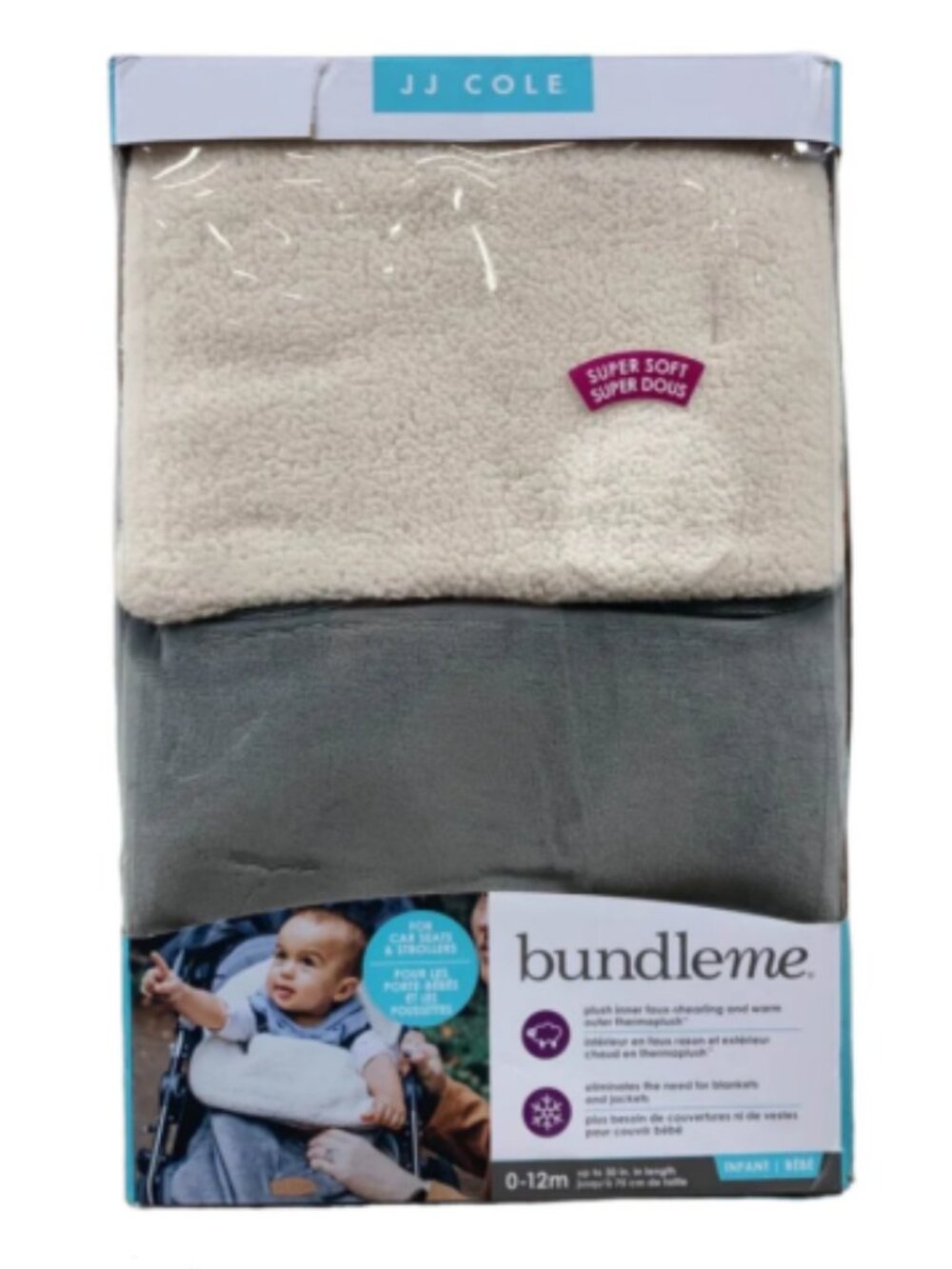 JJ COLE Original BundleMe Infant Bunting Bag | Gray | Brand New